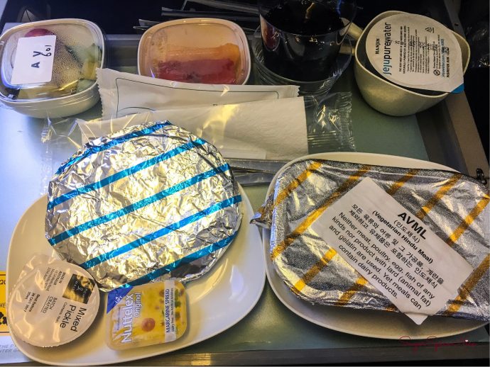 Indian meal on Korean Air